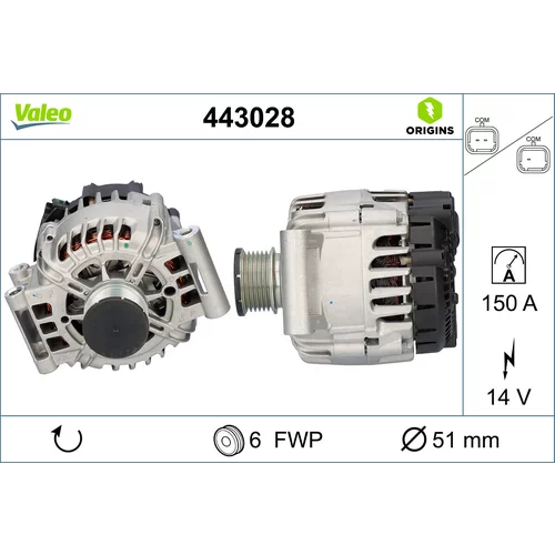 Alternátor VALEO 443028