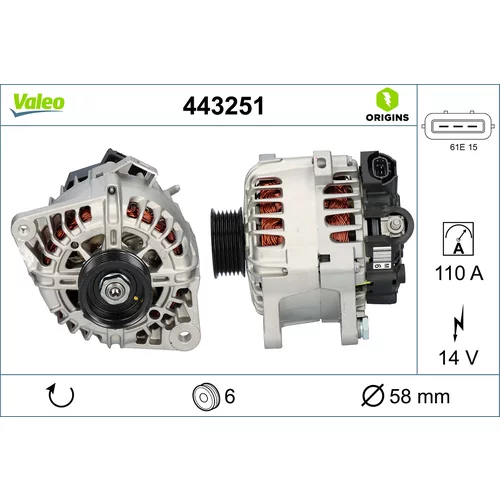 Alternátor VALEO 443251