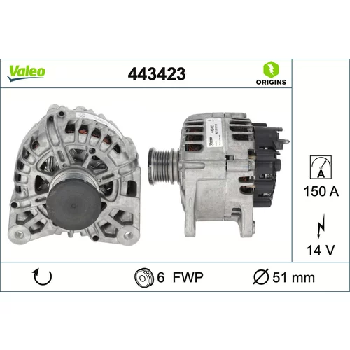 Alternátor VALEO 443423