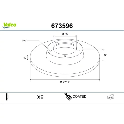 Brzdový kotúč VALEO 673596