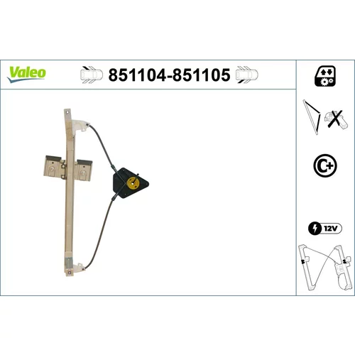 Mechanizmus zdvíhania okna VALEO 851104