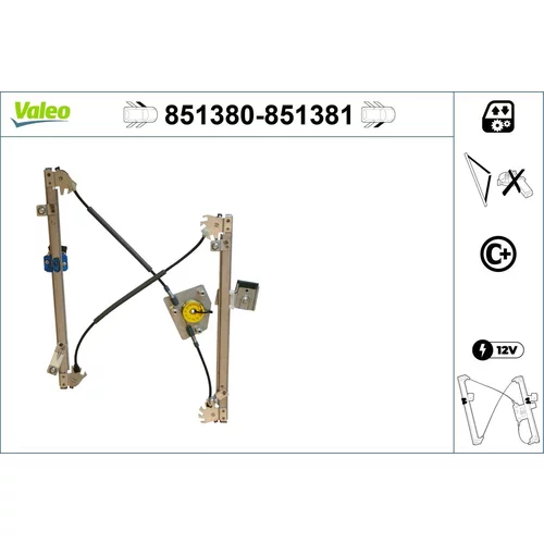 Mechanizmus zdvíhania okna VALEO 851380