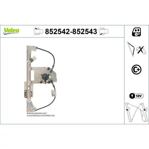 Mechanizmus zdvíhania okna 852542 /VALEO/