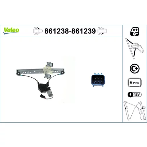 Mechanizmus zdvíhania okna VALEO 861239