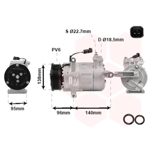 Kompresor klimatizácie 1800K635 (VAN WEZEL) - obr. 1