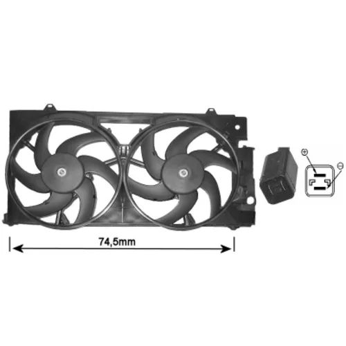 Ventilátor chladenia motora VAN WEZEL 0903749