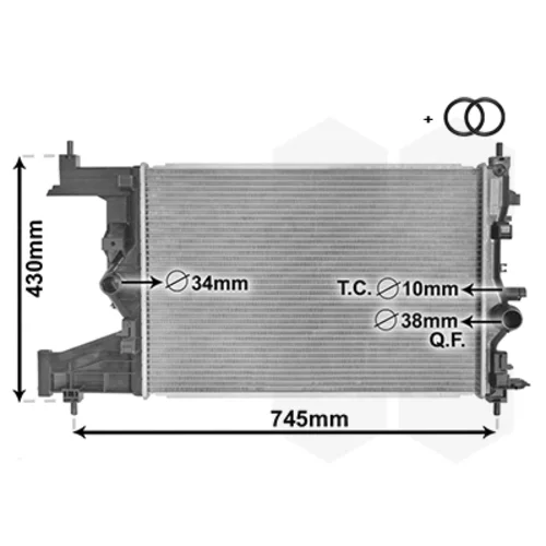 Chladič motora VAN WEZEL 37002484