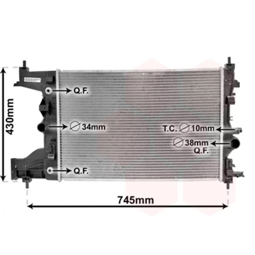Chladič motora VAN WEZEL 37002486