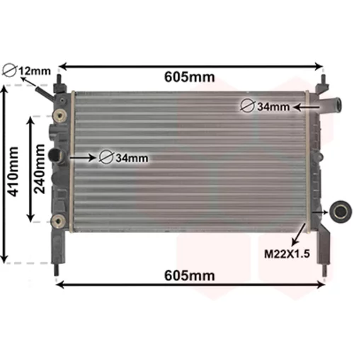 Chladič motora VAN WEZEL 37002026