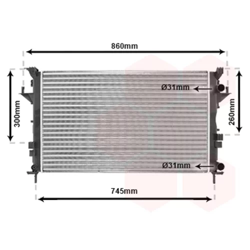 Chladič motora VAN WEZEL 43002290