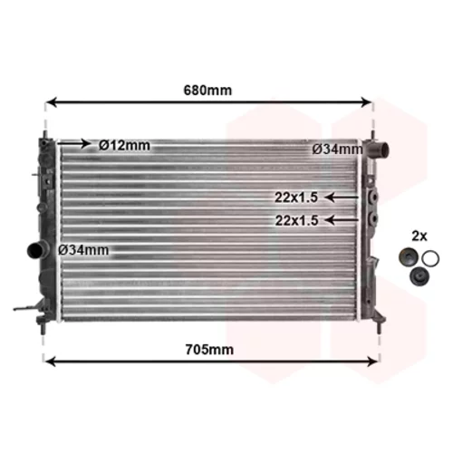 Chladič motora VAN WEZEL 37002244