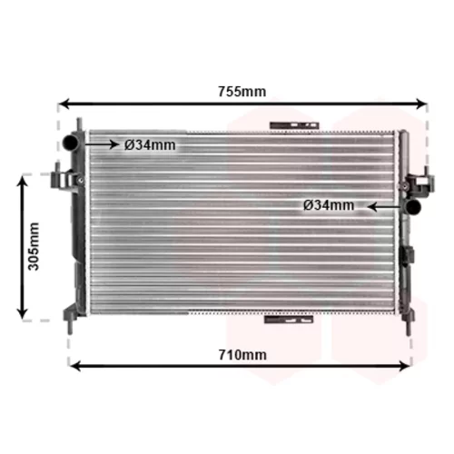 Chladič motora VAN WEZEL 37002305