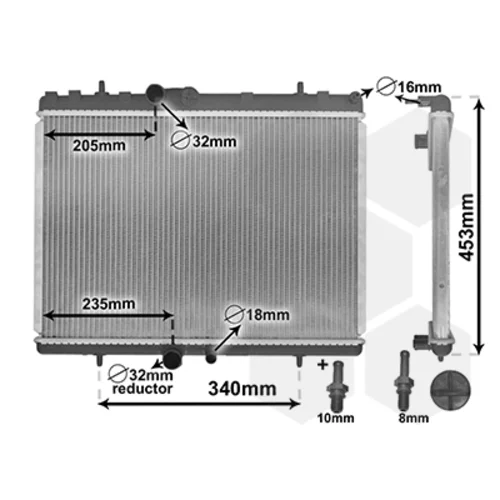 Chladič motora VAN WEZEL 40002269