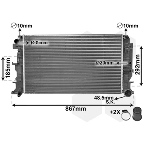 Chladič motora VAN WEZEL 58012735
