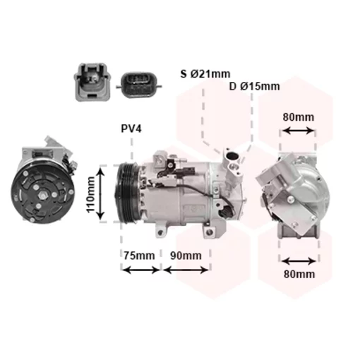 Kompresor klimatizácie 4300K639 (VAN WEZEL)