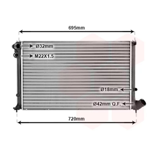 Chladič motora VAN WEZEL 40002181