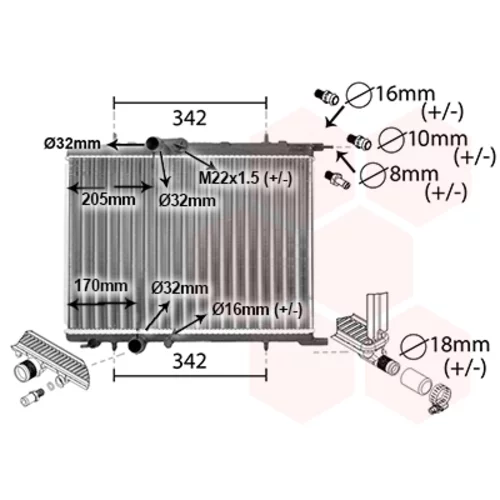 Chladič motora VAN WEZEL 40012300