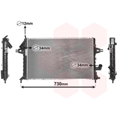 Chladič motora VAN WEZEL 37002294