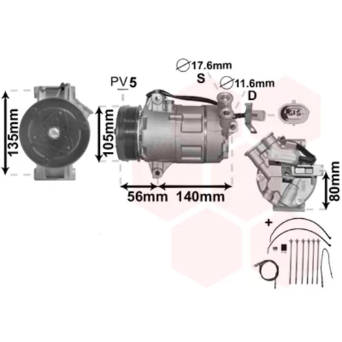 Kompresor klimatizácie 3700K428 (VAN WEZEL)