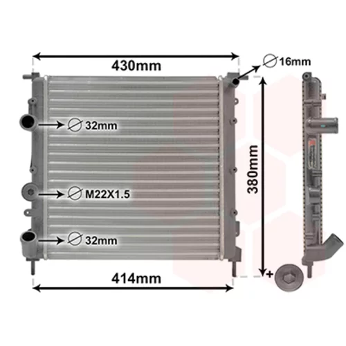 Chladič motora VAN WEZEL 43002261