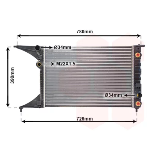 Chladič motora VAN WEZEL 37002201