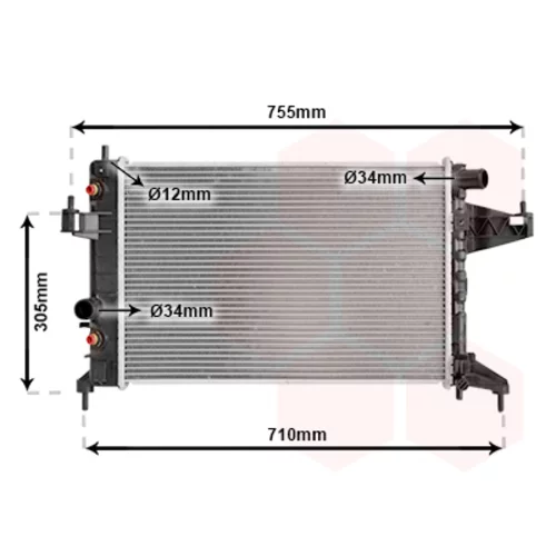 Chladič motora VAN WEZEL 37002308