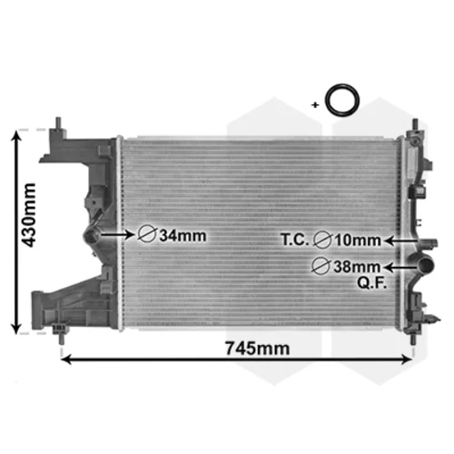 Chladič motora VAN WEZEL 37002485