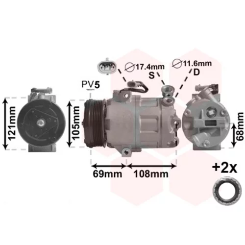 Kompresor klimatizácie VAN WEZEL 3700K316