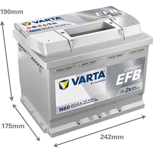 Autobatéria 560500064 EFB 12V 640A 60Ah /VARTA/ - obr. 1