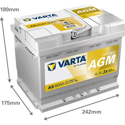 Batéria 560901068 AGM 12V 680A 60Ah /VARTA/ - obr. 1