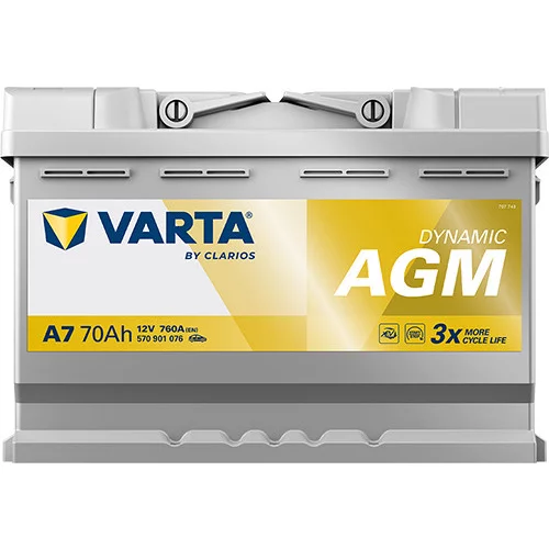 Batéria 570901076 AGM 12V 760A 70Ah /VARTA/ - obr. 2