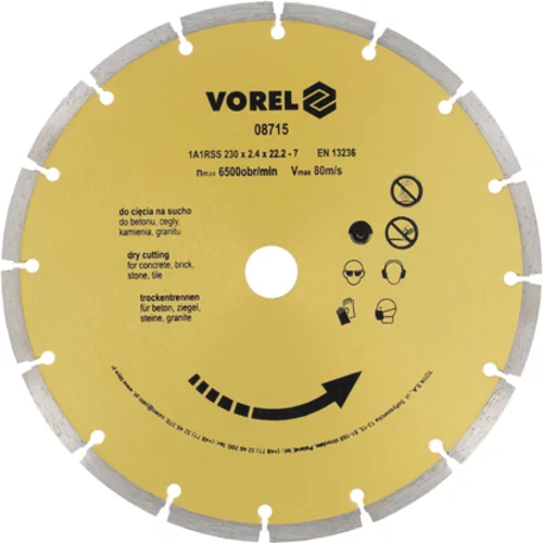 DIAMANTOVÝ DISK 230 MM SEGMENTOVANÝ /VOREL/