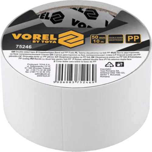OBOJSTRANNÁ PÁSKA NA PP FÓLII 50 MM X 10 M /VOREL/ - obr. 2