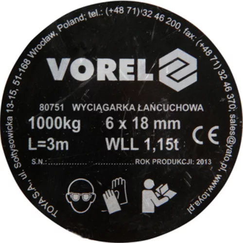 REŤAZOVÝ NAVIJÁK 1000 KG /VOREL/ - obr. 1