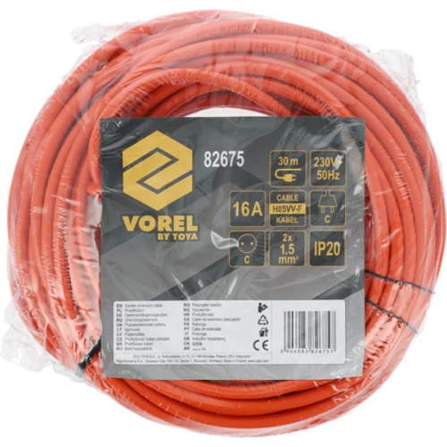 ORANŽOVÝ PREDLŽOVACÍ KÁBEL 30M /VOREL/ - obr. 3
