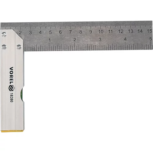 KOVOVÝ UHOL 150 MM S NOŽKOU A LIBELLOU