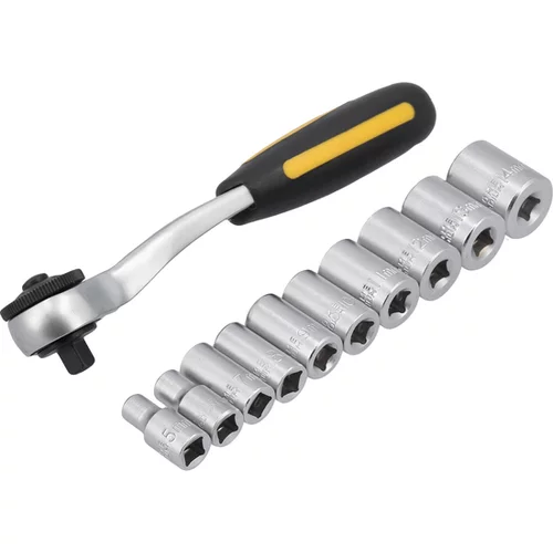 RÁČNA 1/4'' SO ZÁSUVKAMI 5-14 MM, CRV, SADA 11 KS. /VOREL/ - obr. 1