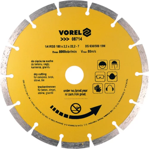 DIAMANTOVÝ DISK 180 MM SEGMENTOVANÝ /VOREL/