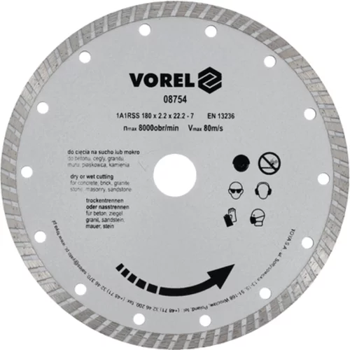 DIAMANTOVÝ DISK 180 MM, TURBO SEGMENT