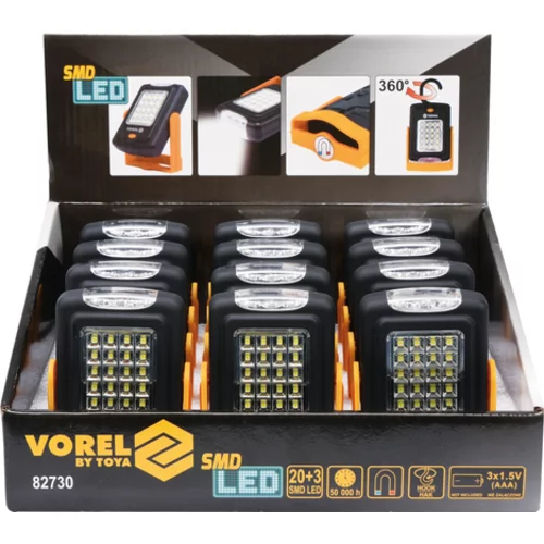 OTOČNÁ RUČNÁ LAMPA 20+3 LED /VOREL/ - obr. 6
