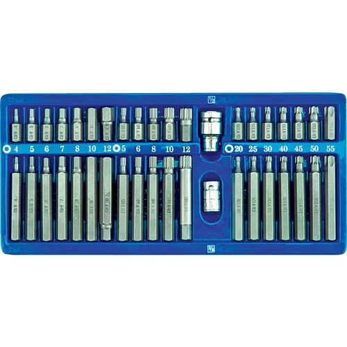 ŠPECIÁLNE KĽÚČE HEMBUS, TORX, SPLINE, SADA 40 KS V KOVOVEJ KAZETE