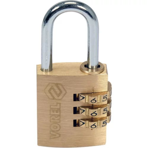 Kombinovaný visutý zámok 25 mm mosadz Vorel 77606 MOSADZ