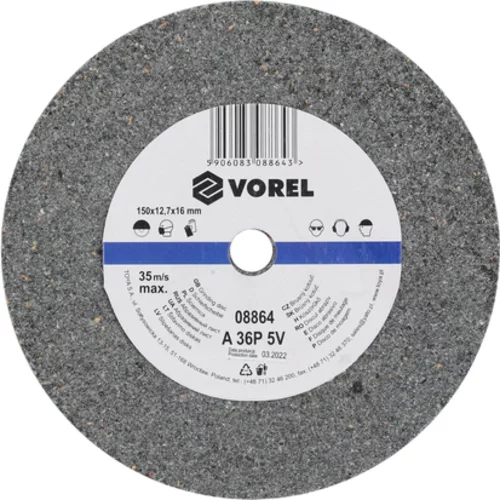 Kotúč na stolovú brúsku 150x12,7x17 mm hrubý 08864 HRUBÝ /VOREL/ - obr. 1