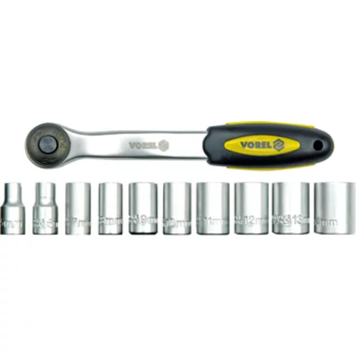 RÁČNA 1/2'' SO ZÁSUVKAMI 5-24 MM, CRV, SADA 11 KS.