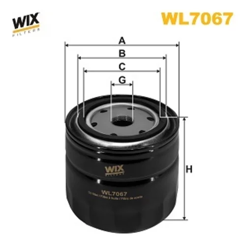 Olejový filter WIX FILTERS WL7067