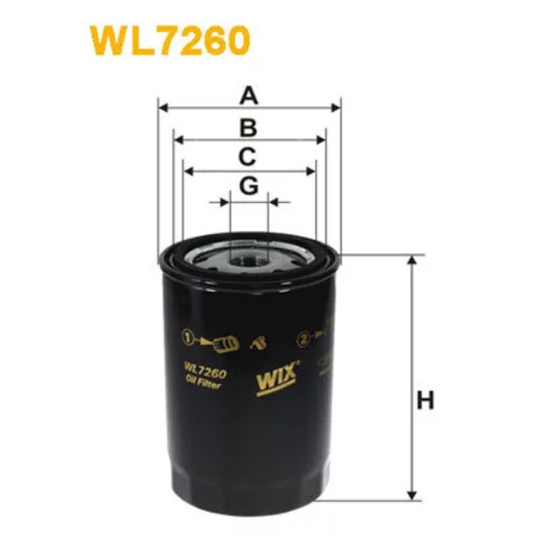 Olejový filter WIX FILTERS WL7260