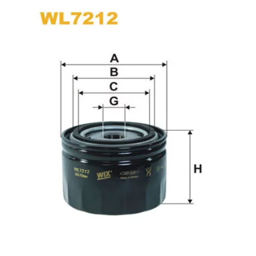 Olejový filter WIX FILTERS WL7212