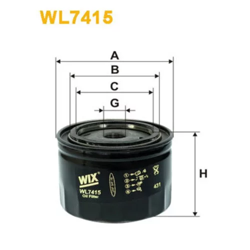 Olejový filter WIX FILTERS WL7415