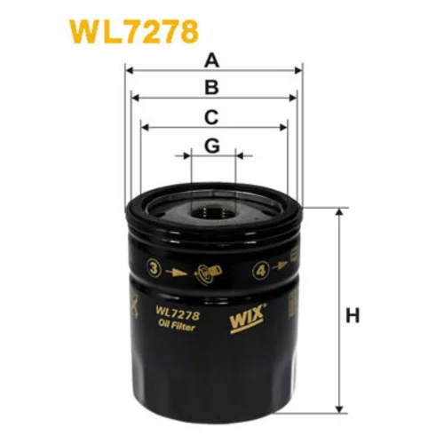 Olejový filter WIX FILTERS WL7278