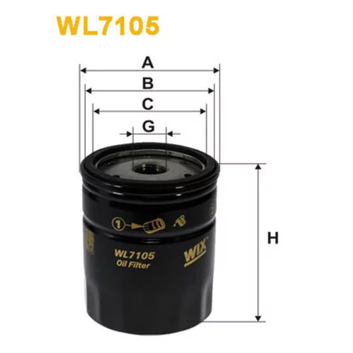 olejový filter, turbo dúchadlo WIX FILTERS WL7105